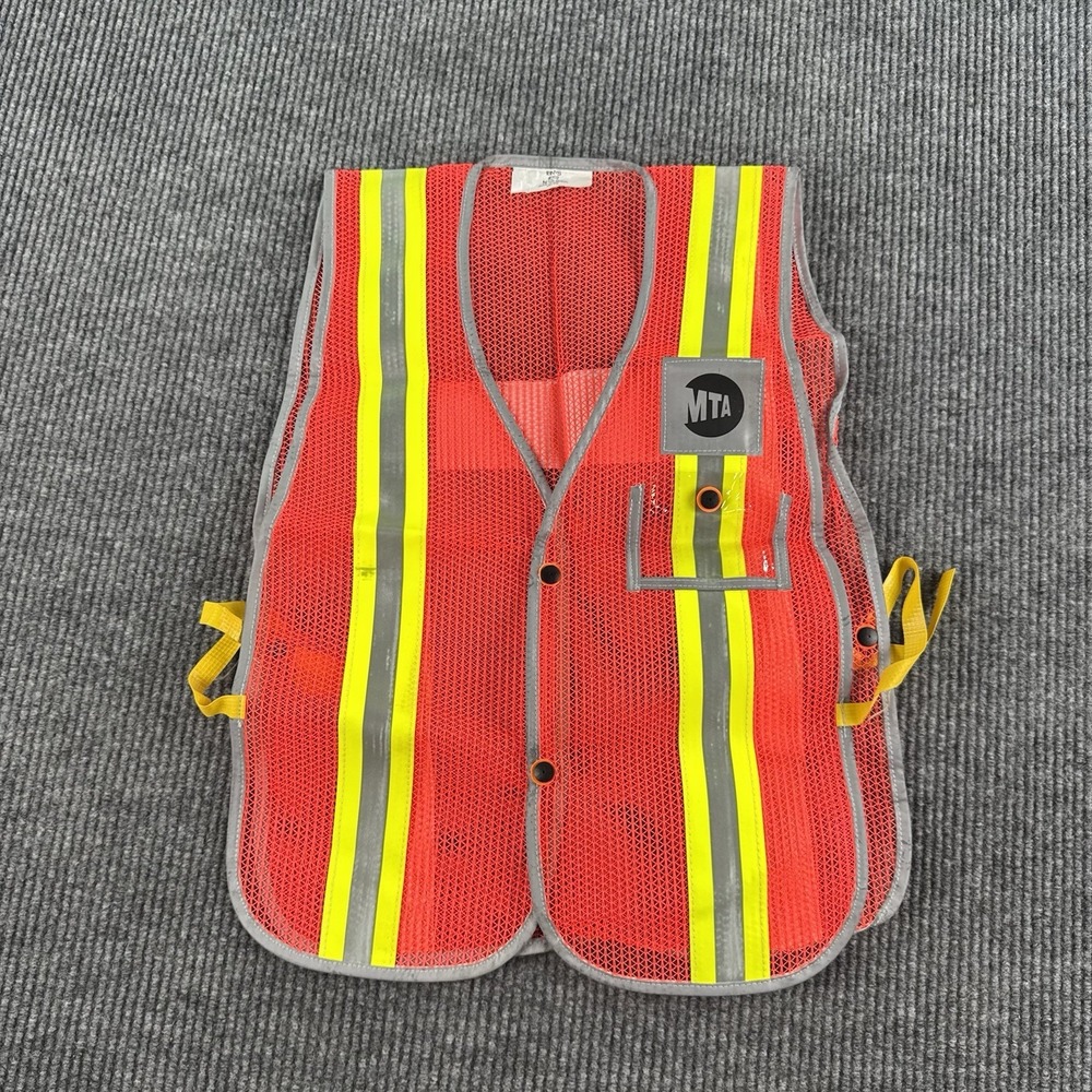 MTA New York City Transit Vest Reflective Mesh Utility Subway Worker Orange 2010